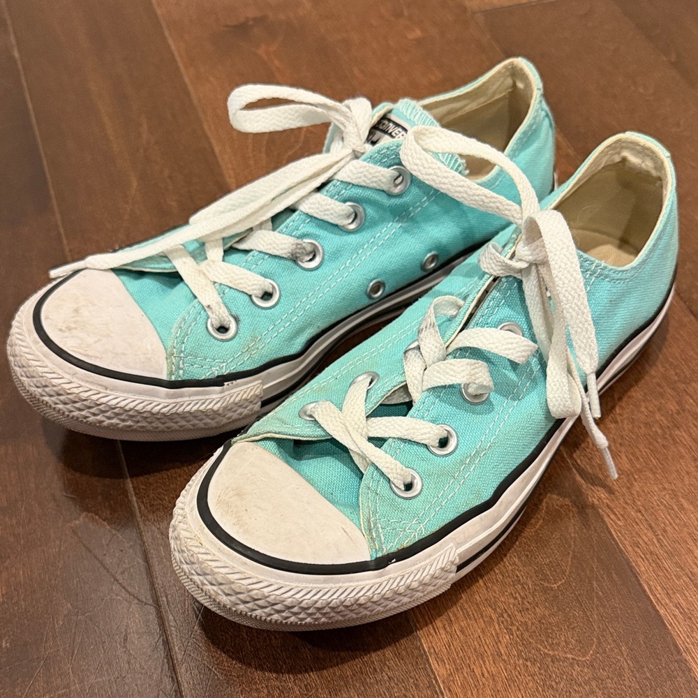 Converse All Star Low Top Turquoise Sneakers with White Laces